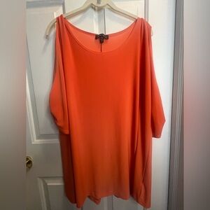 Slinky Brand Orange Oversized 3/4 Sleeve Blouse